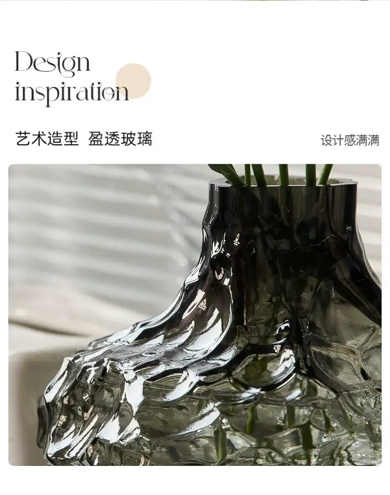 Gray Frosted Glass Vase