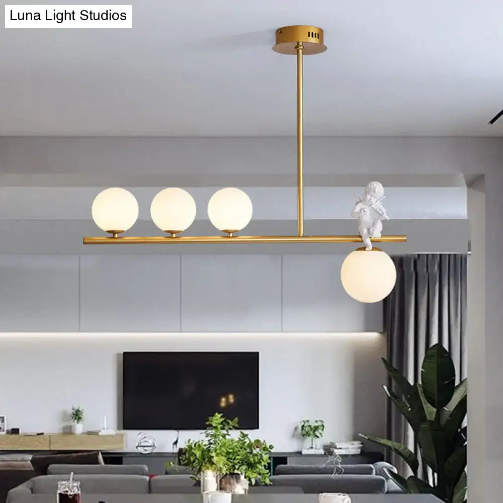 Black Opaline Glass Pendant Light 3 or 4 Lights