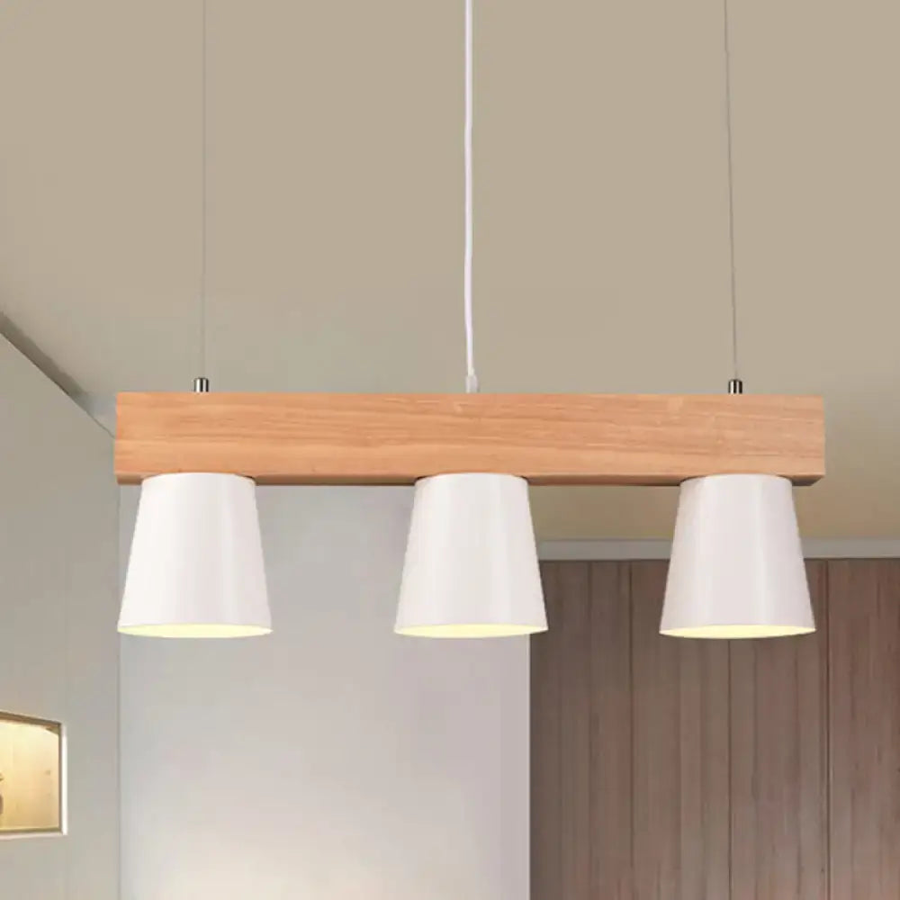 White Wood Beam Pendant