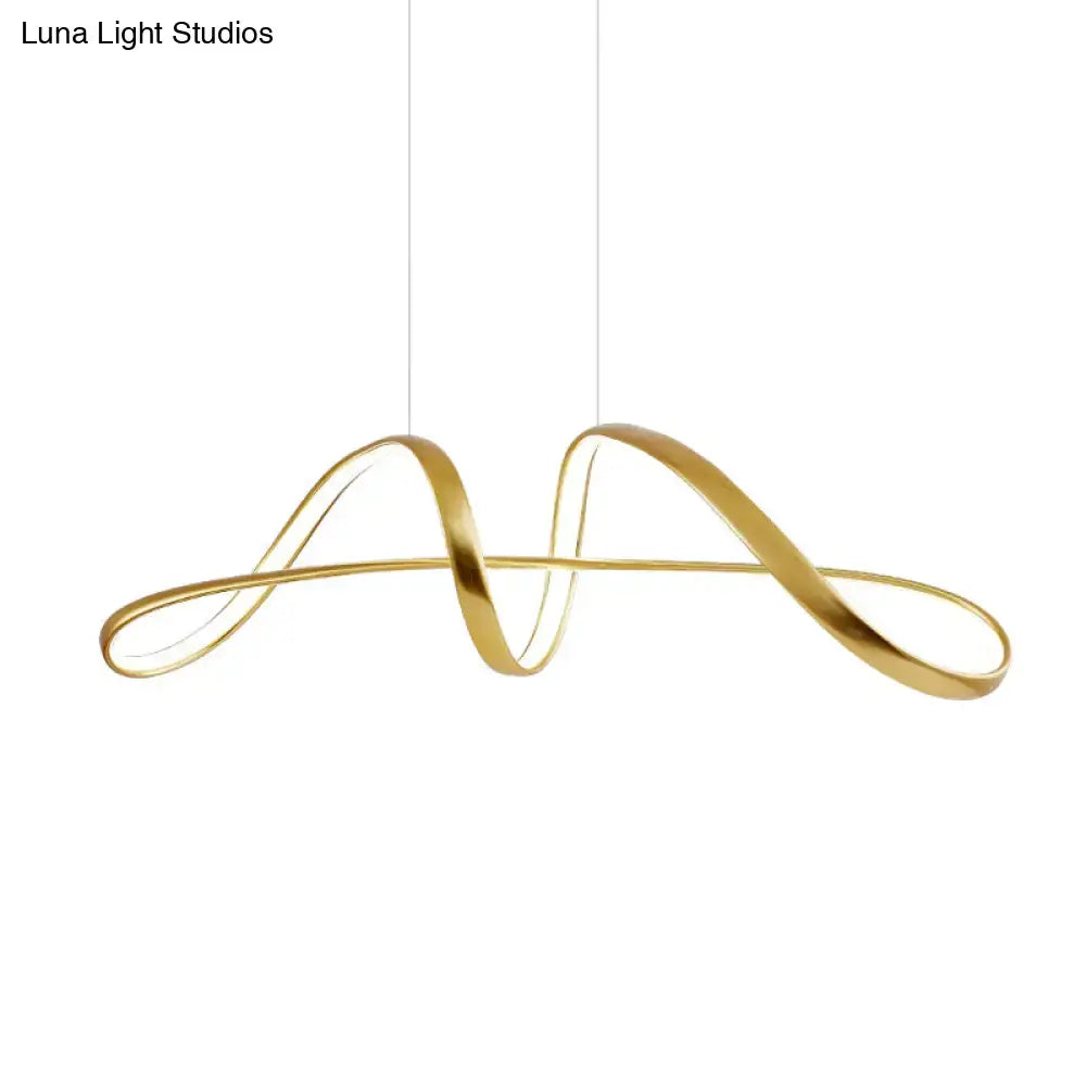 Gold Twist Pendant Light