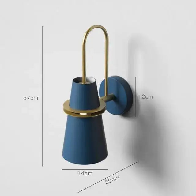 Blue Brass Conical Sconce
