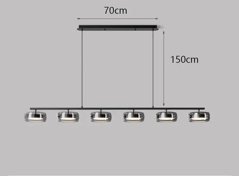 Black Glass Pendant Lamp with Five Glass Shades