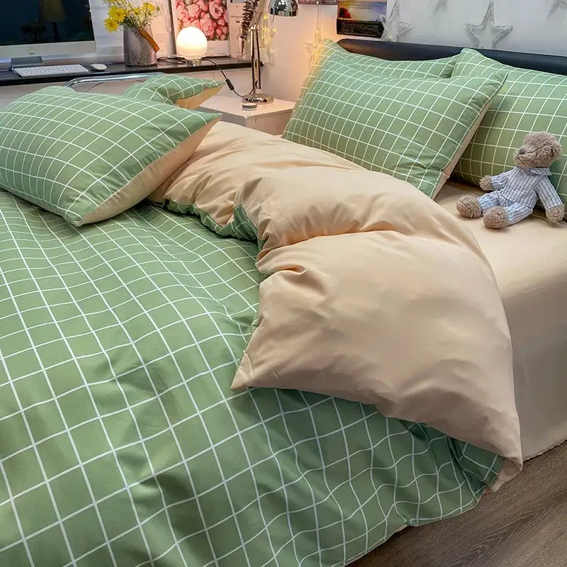 Green Cotton Bedding Set
