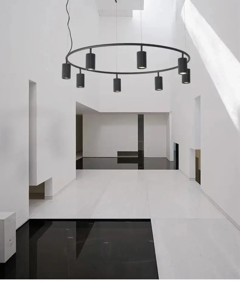 Wood Circle Chandelier