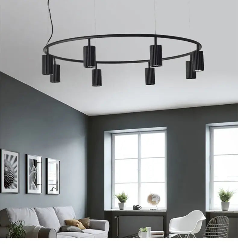 Wood Circle Chandelier