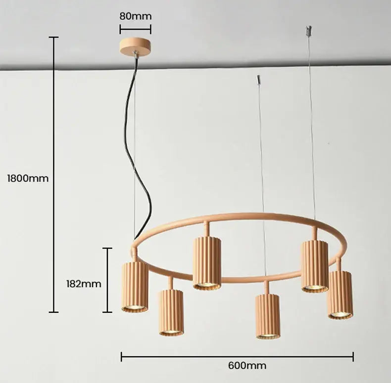 Wood Circle Chandelier