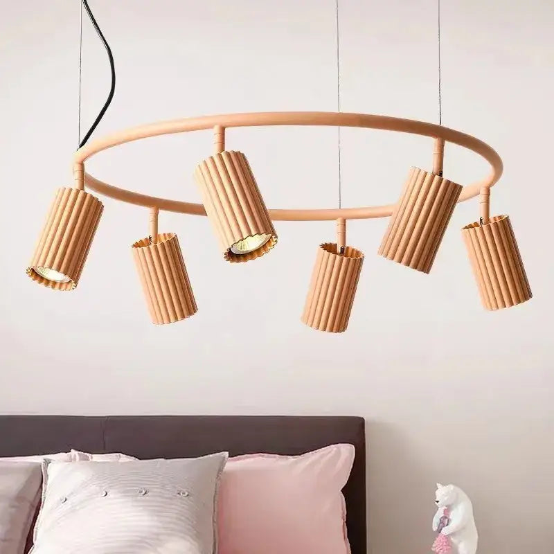 Wood Circle Chandelier