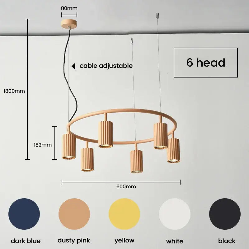 Wood Circle Chandelier