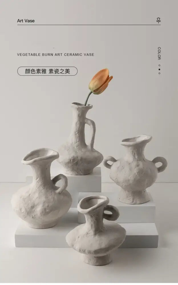 White Ceramic Flower Pots
