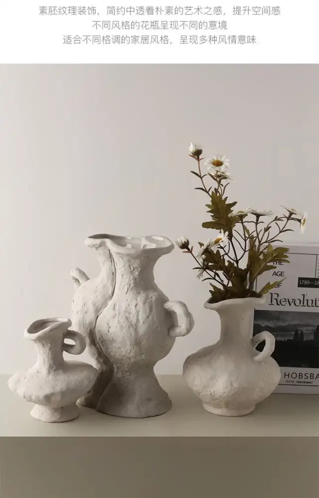 White Ceramic Flower Pots