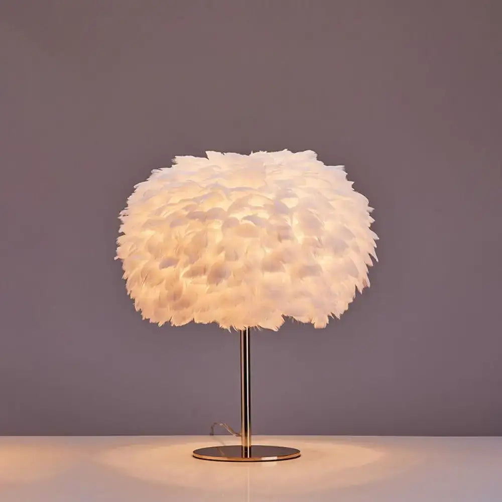 White Feather Nordic Bedside Table Lamp