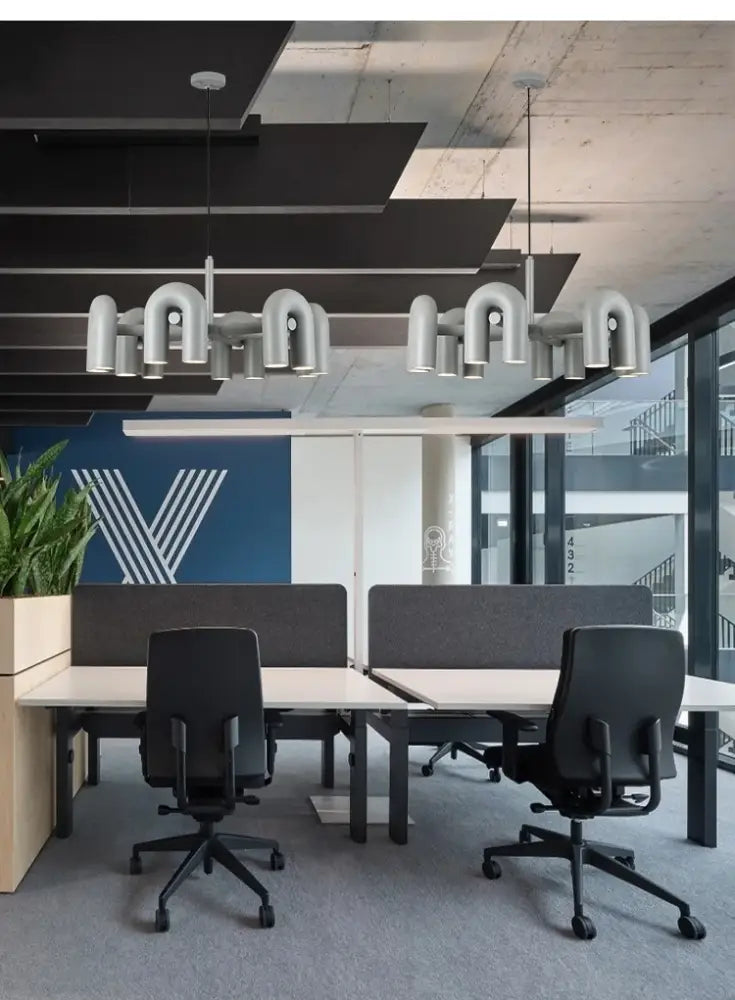 Blue U-Shape LED Chandelier