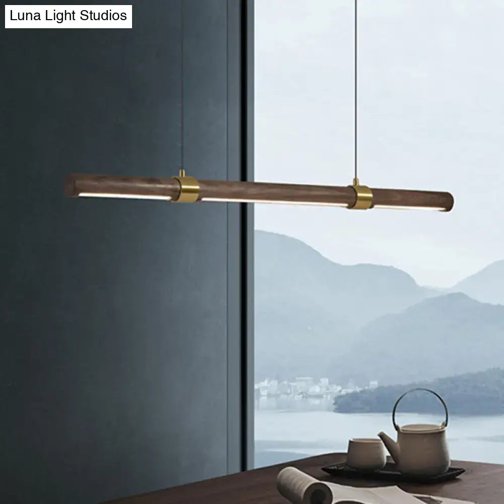 Wood Brass Island Pendant