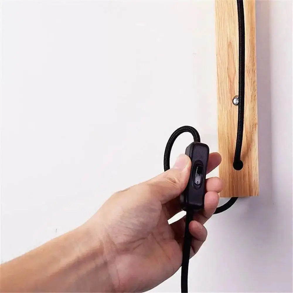 Black Wood Plug Sconce
