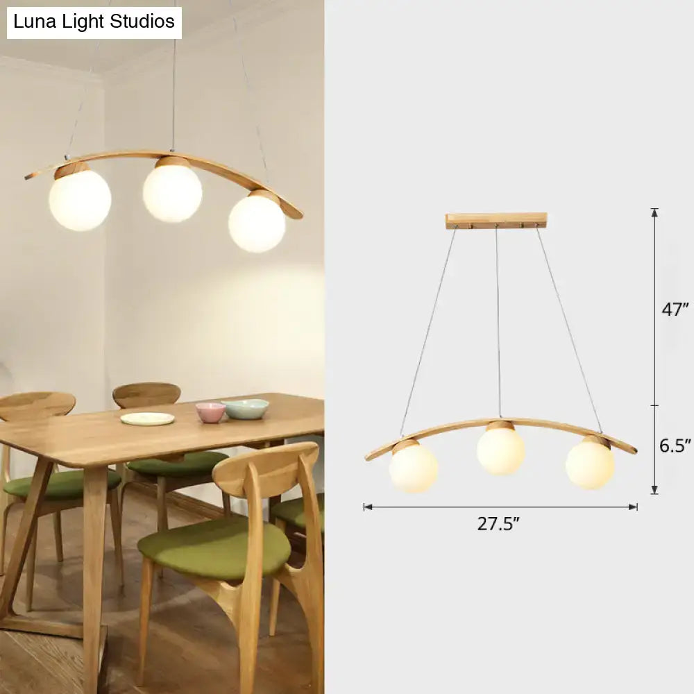 Wood Arc Pendant Light