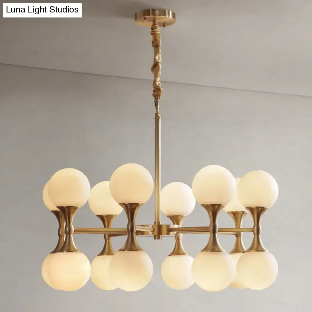 Brass Globe Chandelier