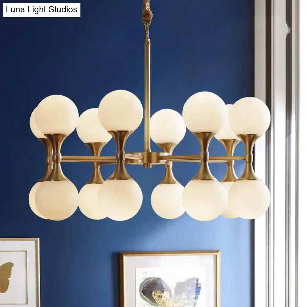 Brass Globe Chandelier
