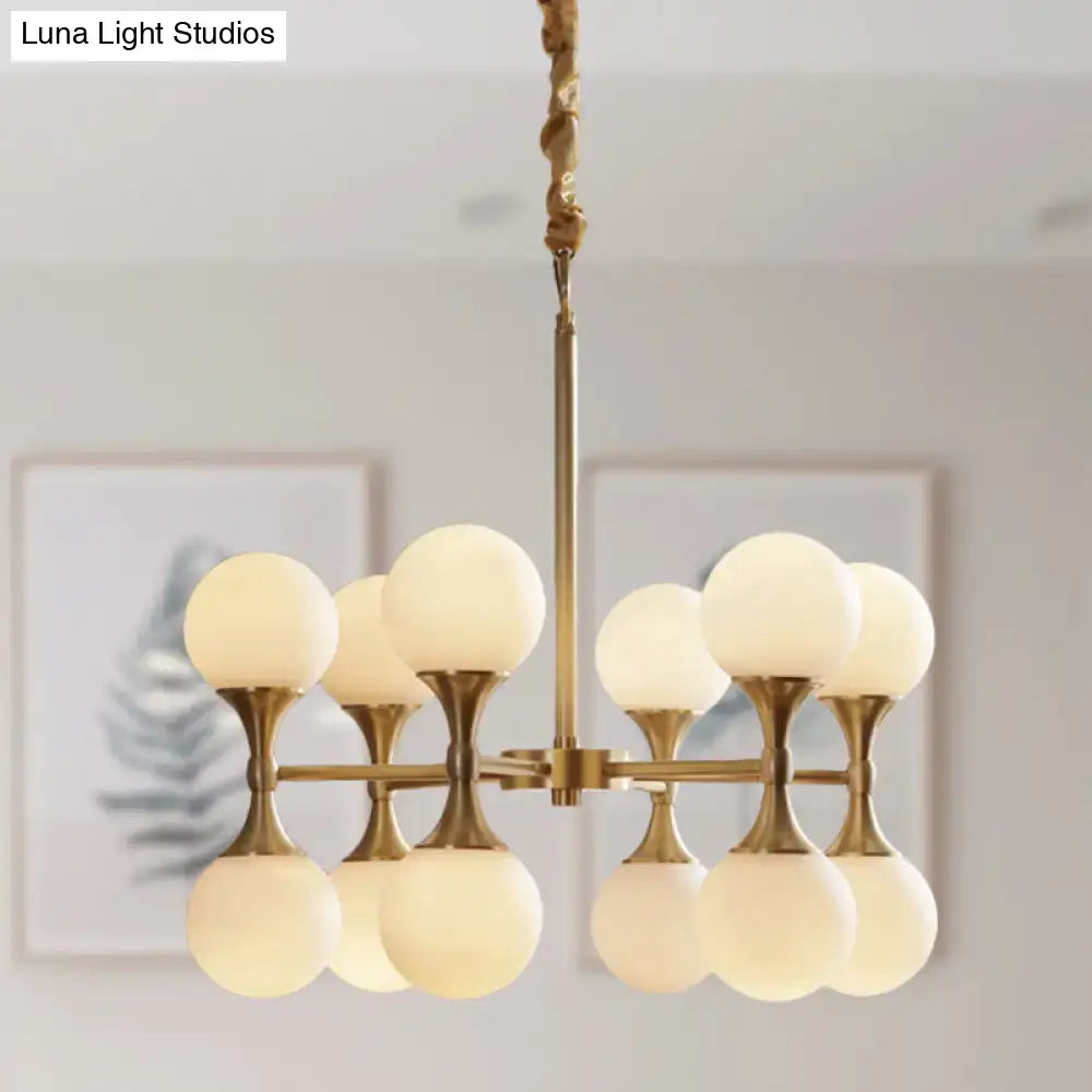 Brass Globe Chandelier