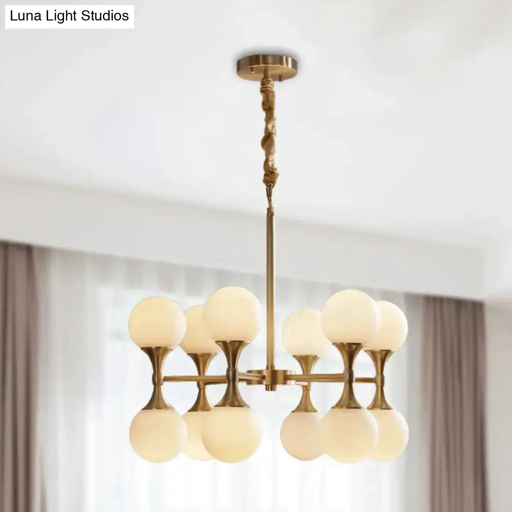 Brass Globe Chandelier