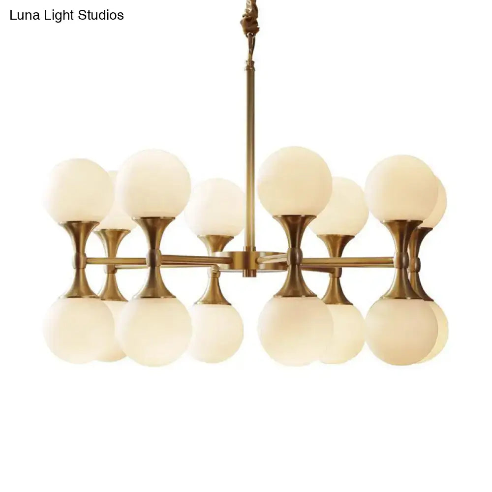 Brass Globe Chandelier