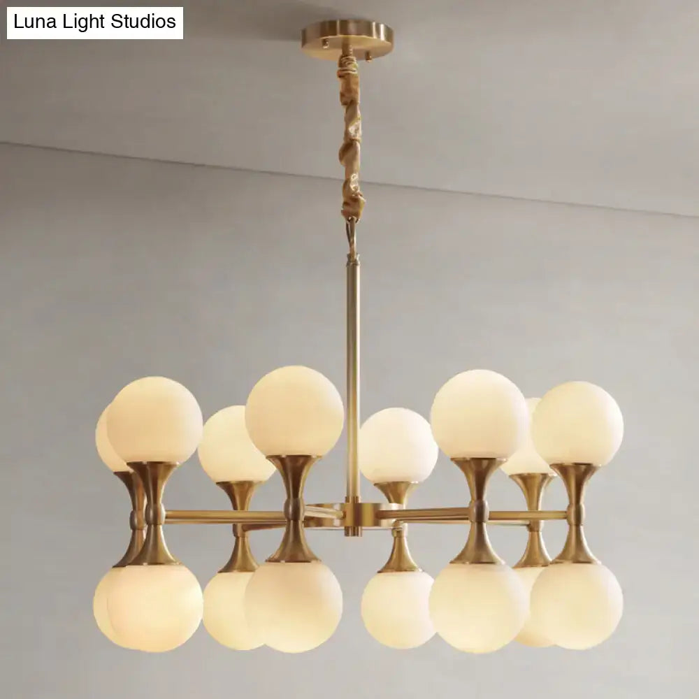 Brass Globe Chandelier