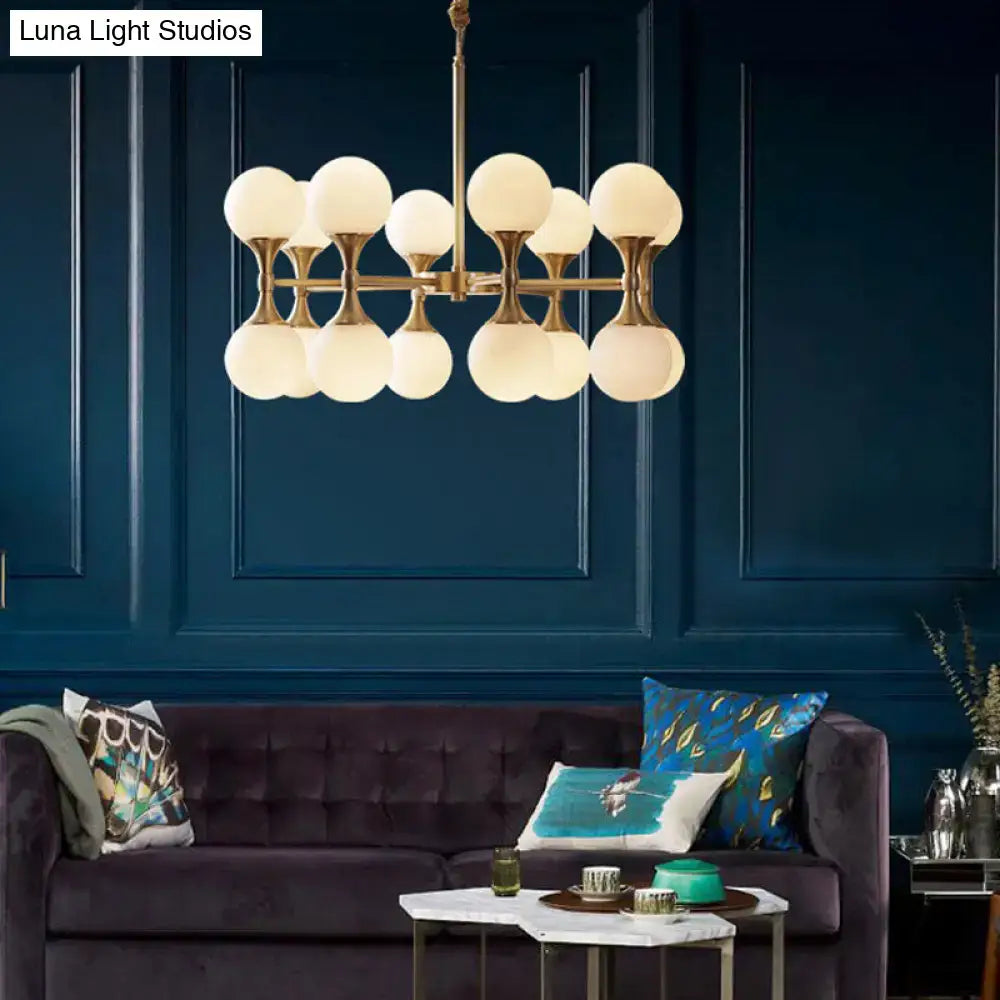 Brass Globe Chandelier