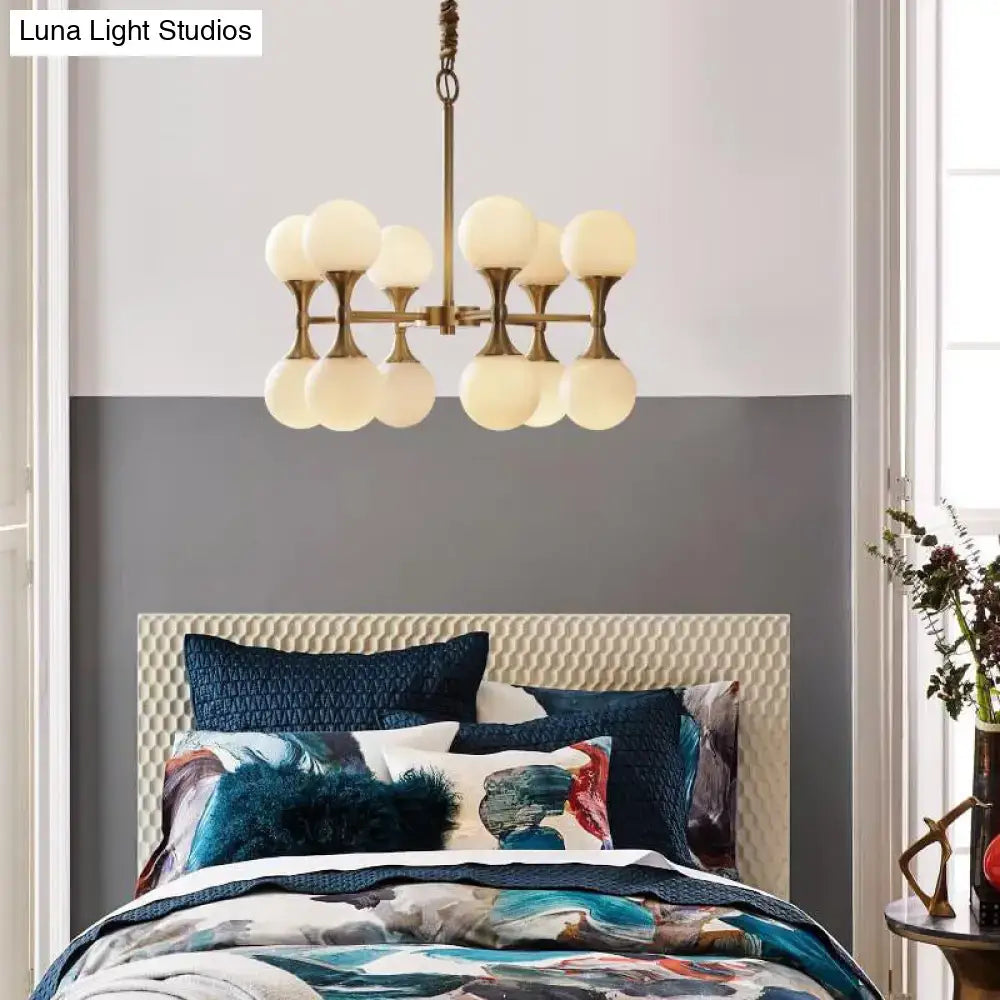 Brass Globe Chandelier