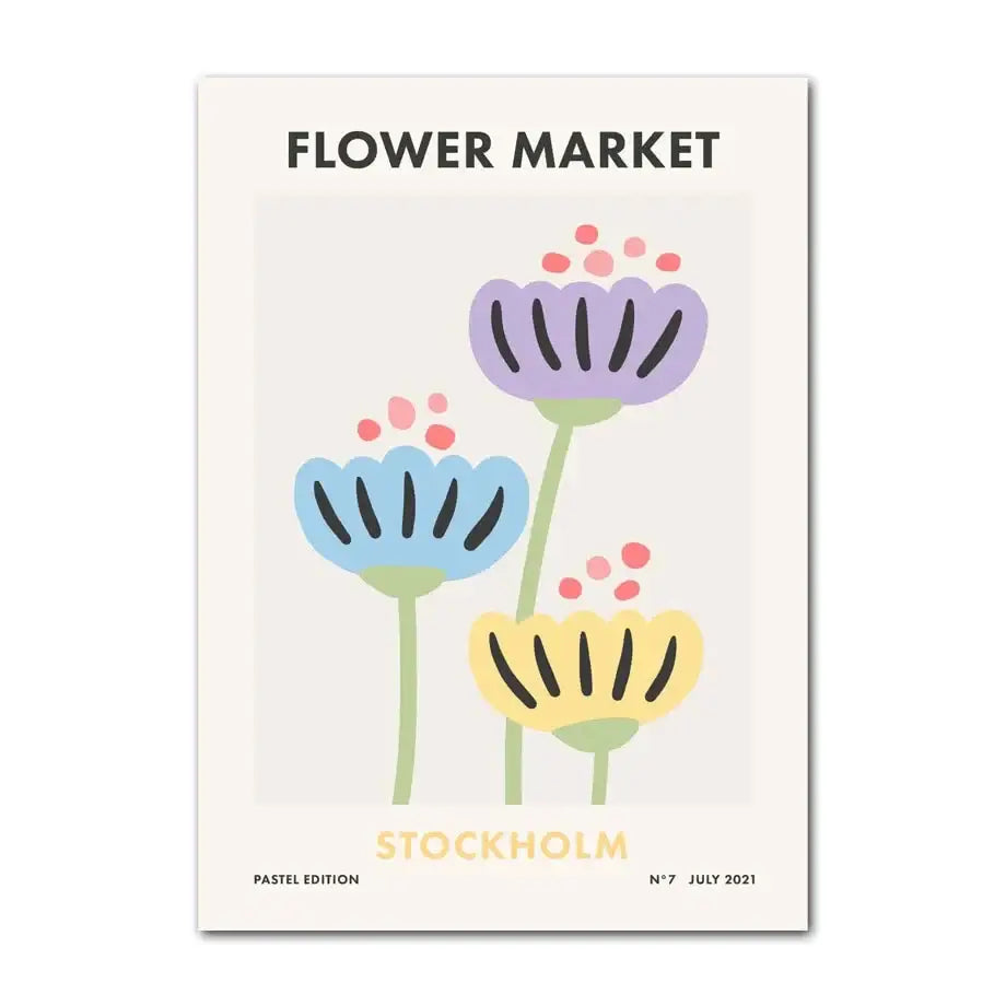 Pastel Flower Market Poster