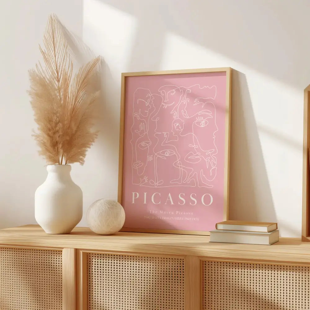 Pink Abstract Wall Art Set