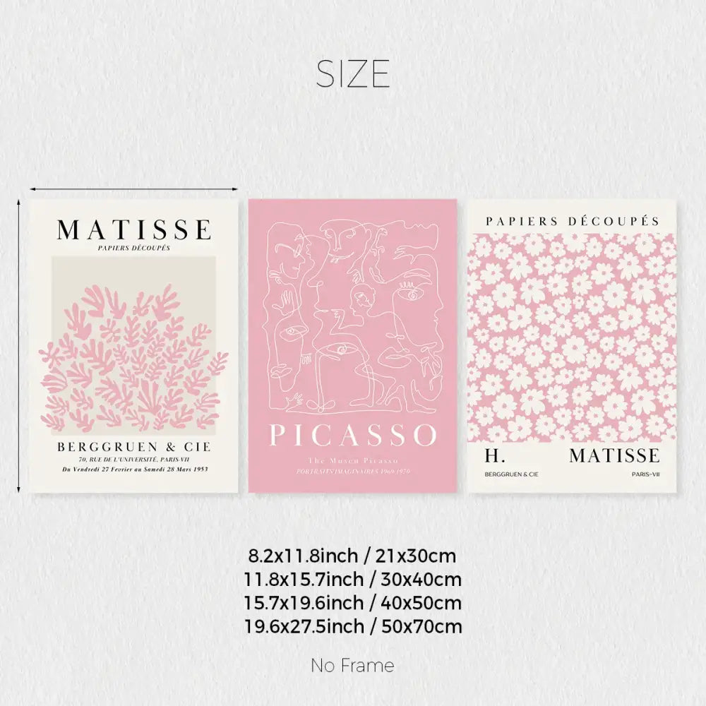 Pink Abstract Wall Art Set
