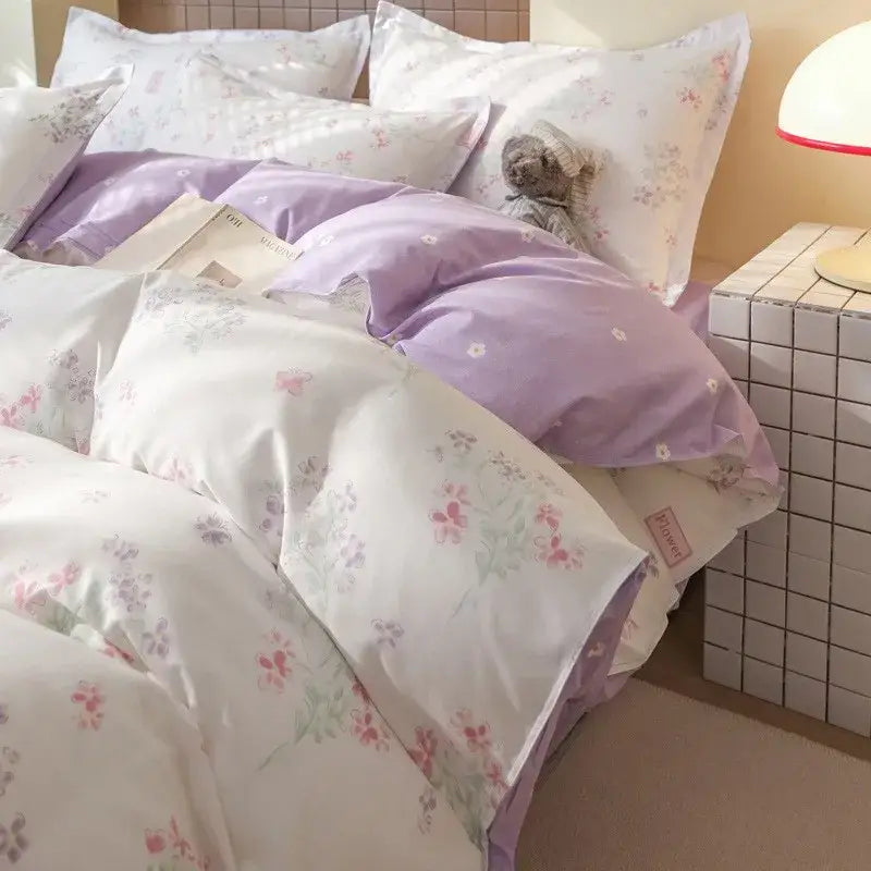 Pink Floral Duvet Set