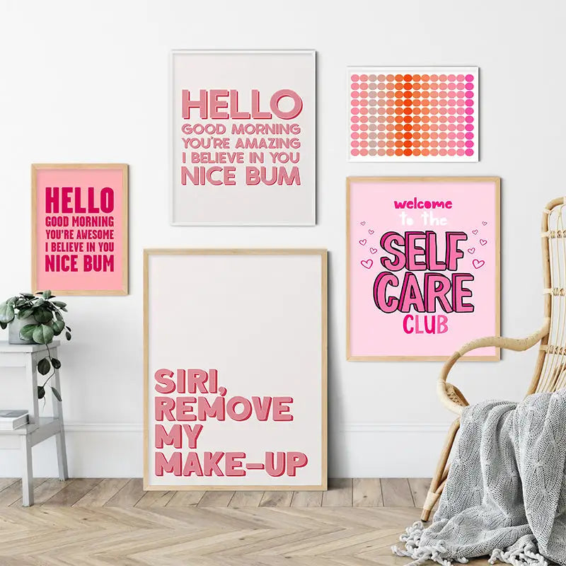 Pink Quote Art Set