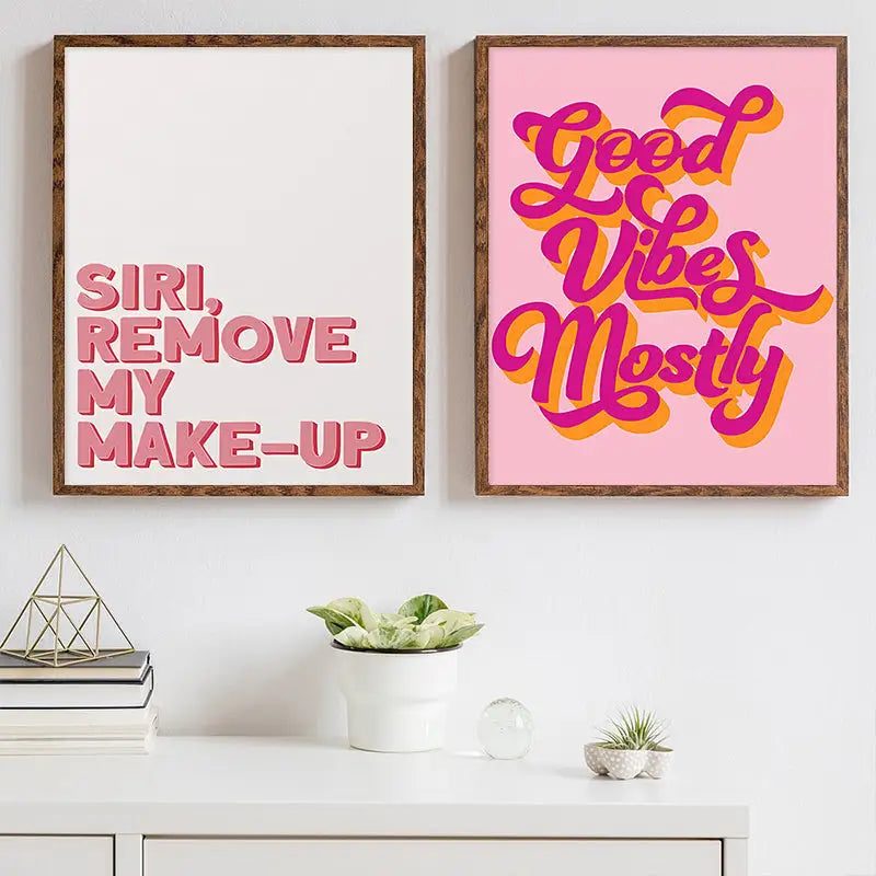 Pink Quote Art Set