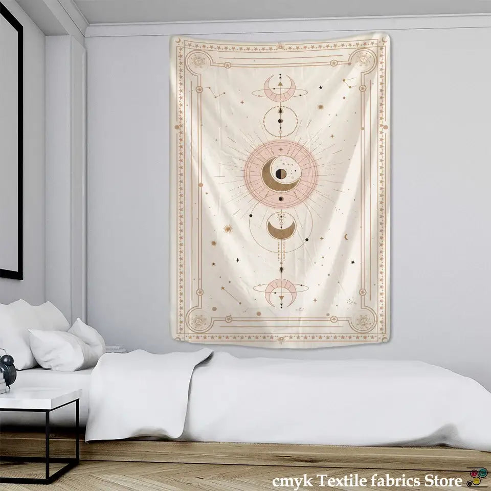 Pink Celestial Tarot Tapestry