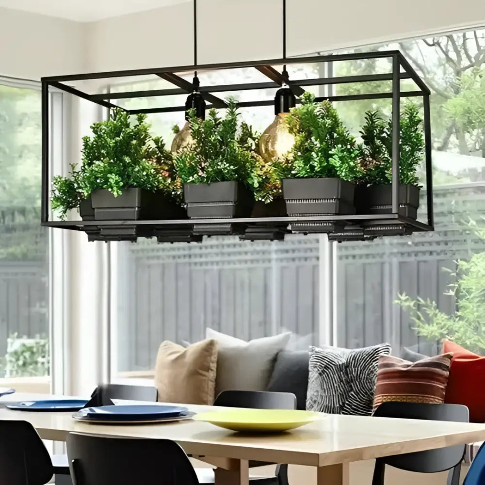 Black Metal Planter Chandelier