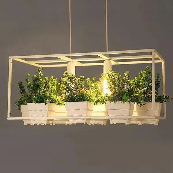 Black Metal Planter Chandelier