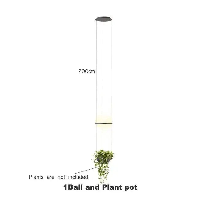Black Frosted Glass Planter Pendant Light