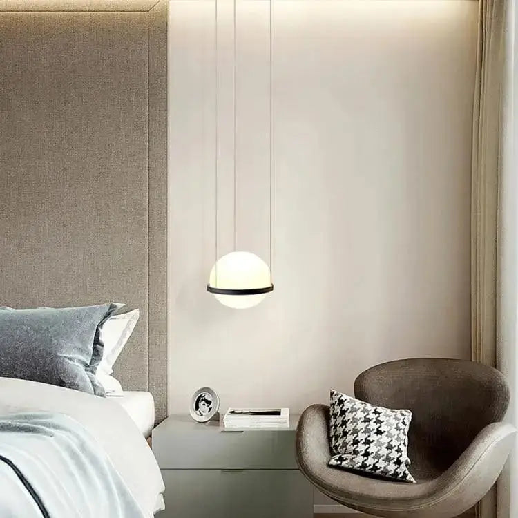 Black Frosted Glass Planter Pendant Light