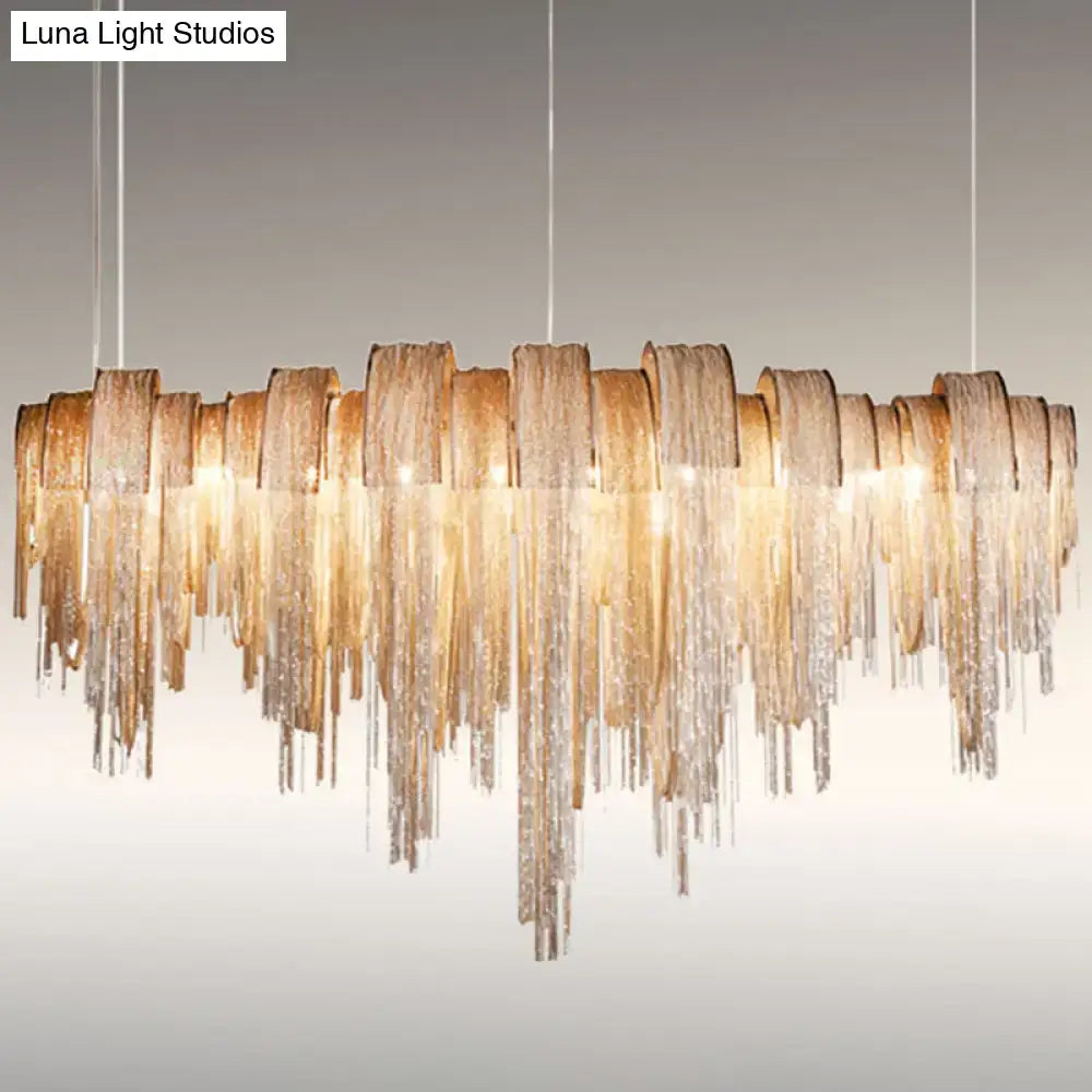 Gold Aluminum Tassel Pendant Light