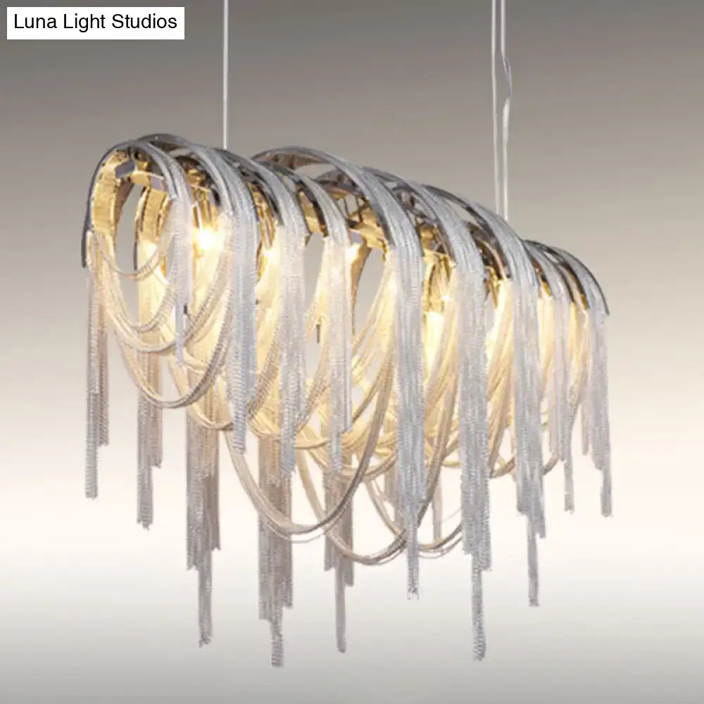 Gold Aluminum Tassel Pendant Light