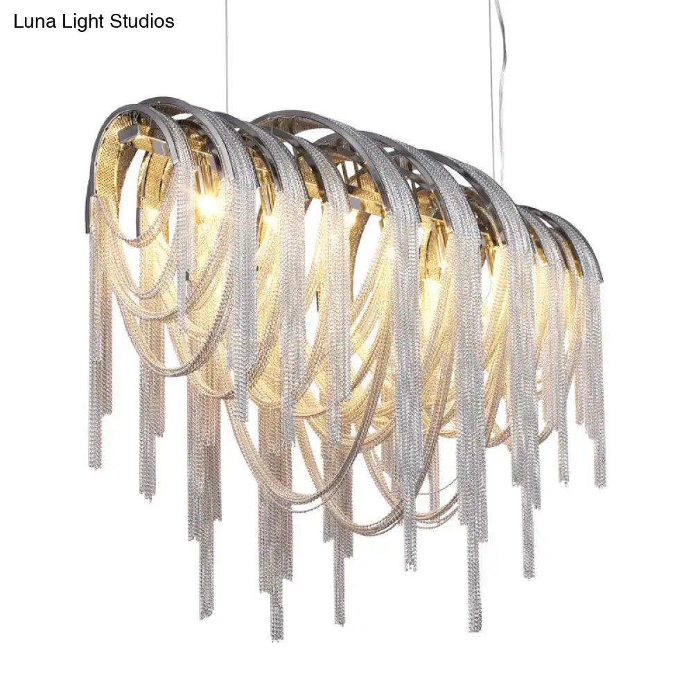 Gold Aluminum Tassel Pendant Light
