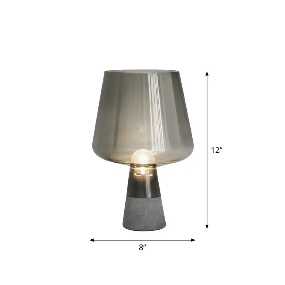 Gray Glass Cement Table Lamp