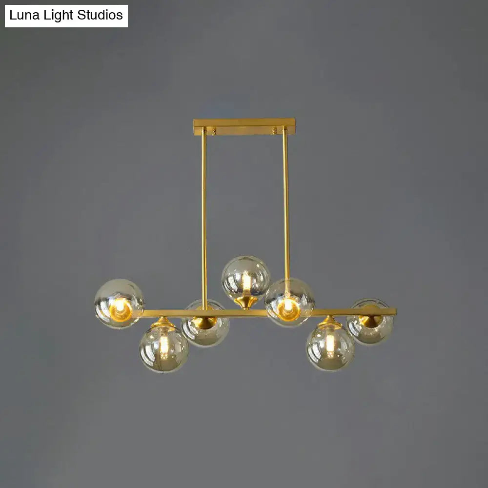 Amber Globe Chandelier Light