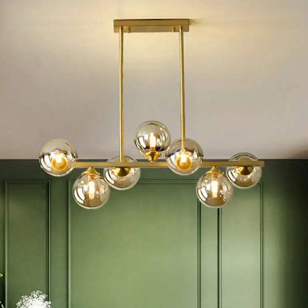 Amber Globe Chandelier Light
