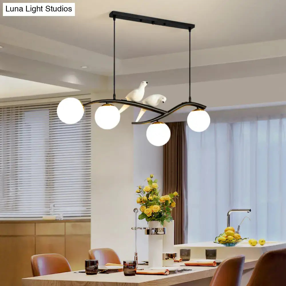 Black Branch Bird Chandelier
