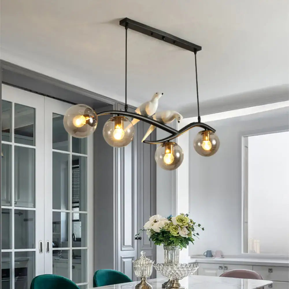 Black Branch Bird Chandelier