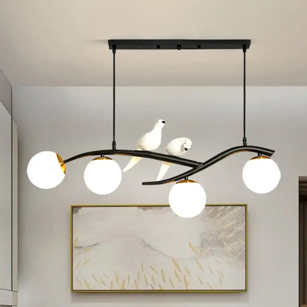 Black Branch Bird Chandelier