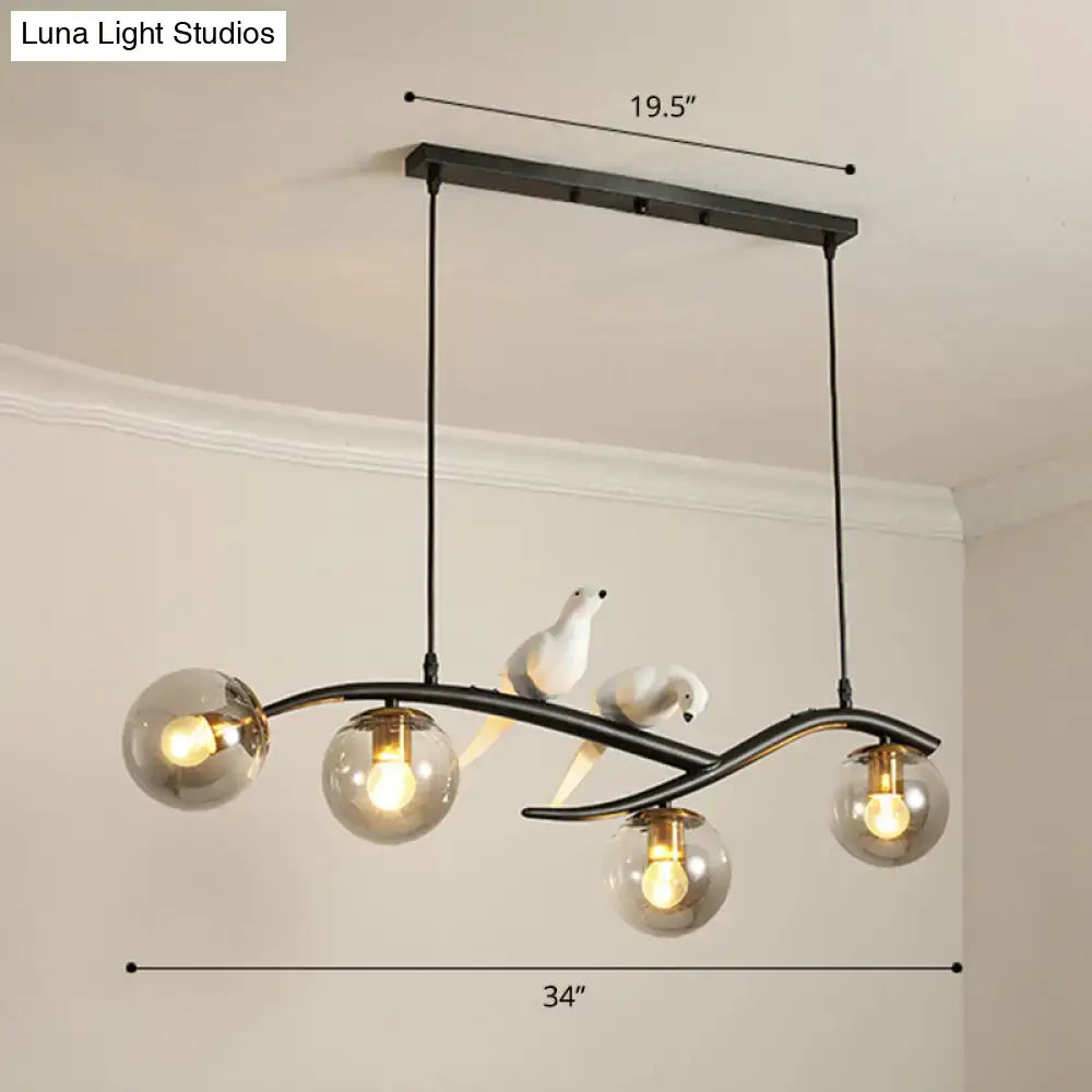 Black Branch Bird Chandelier
