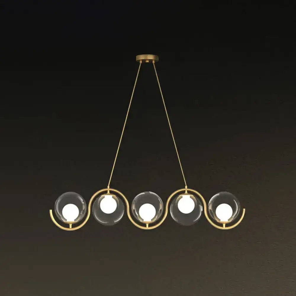 Gold Glass Hanging Lamp