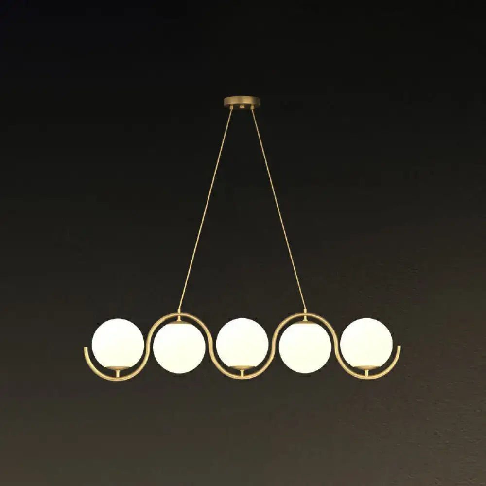 Gold Glass Hanging Lamp
